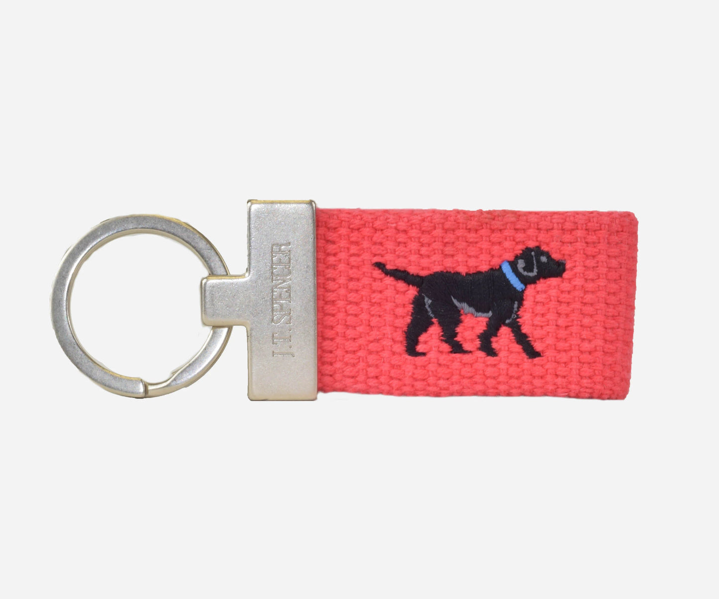 JT Spencer BLACK LABRADOR RETRIEVER KEY FOB (GERANIUM)
