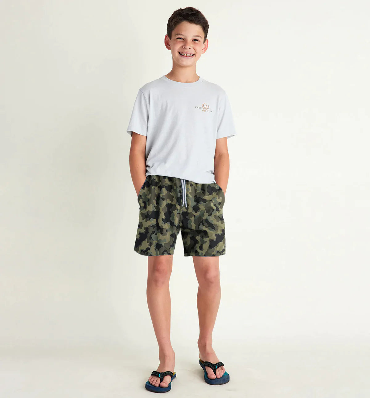 Free Fly Boys' Breeze Short - Marshland Camo