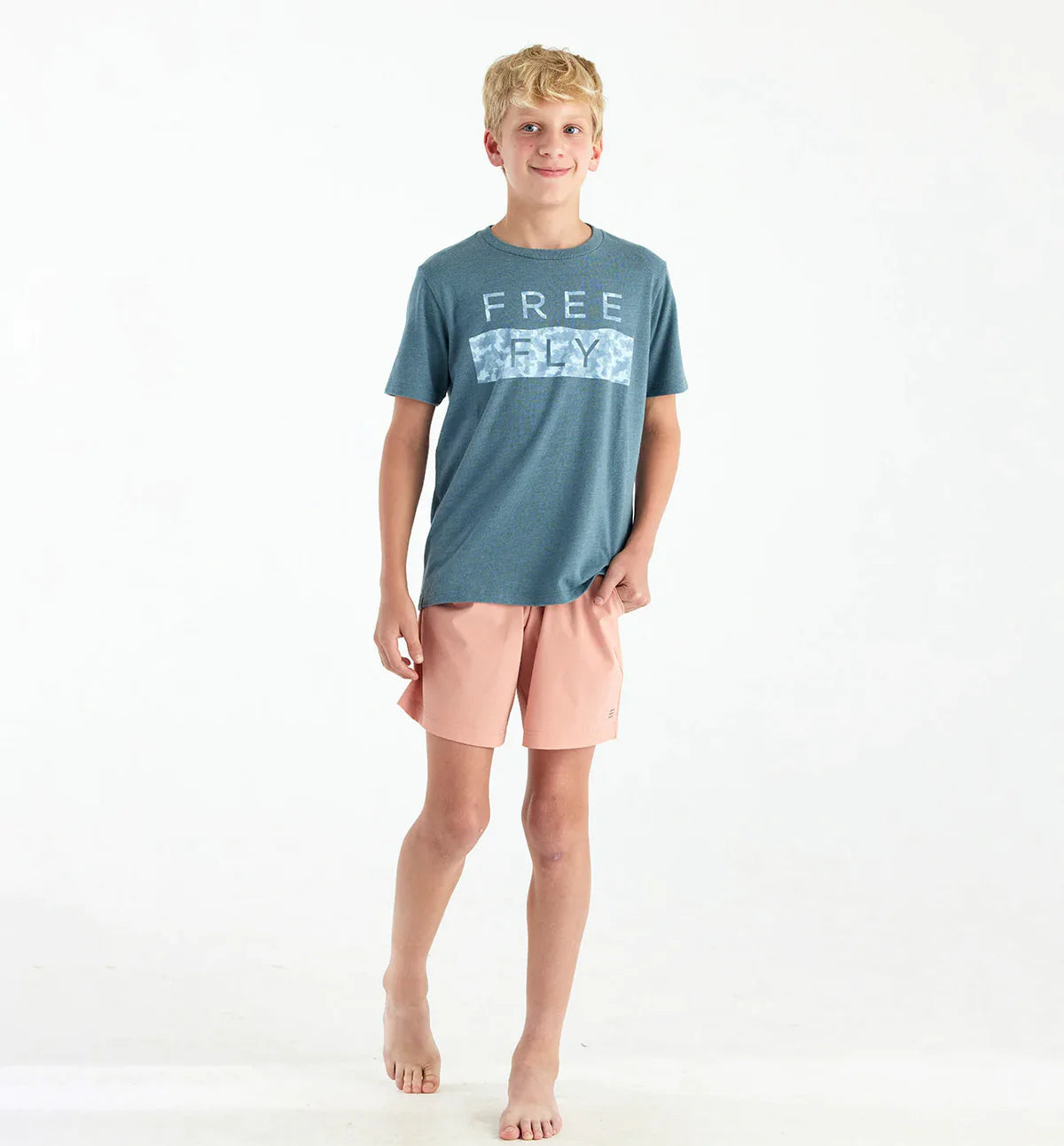 Free Fly Boys' Breeze Short - Orange Dusk