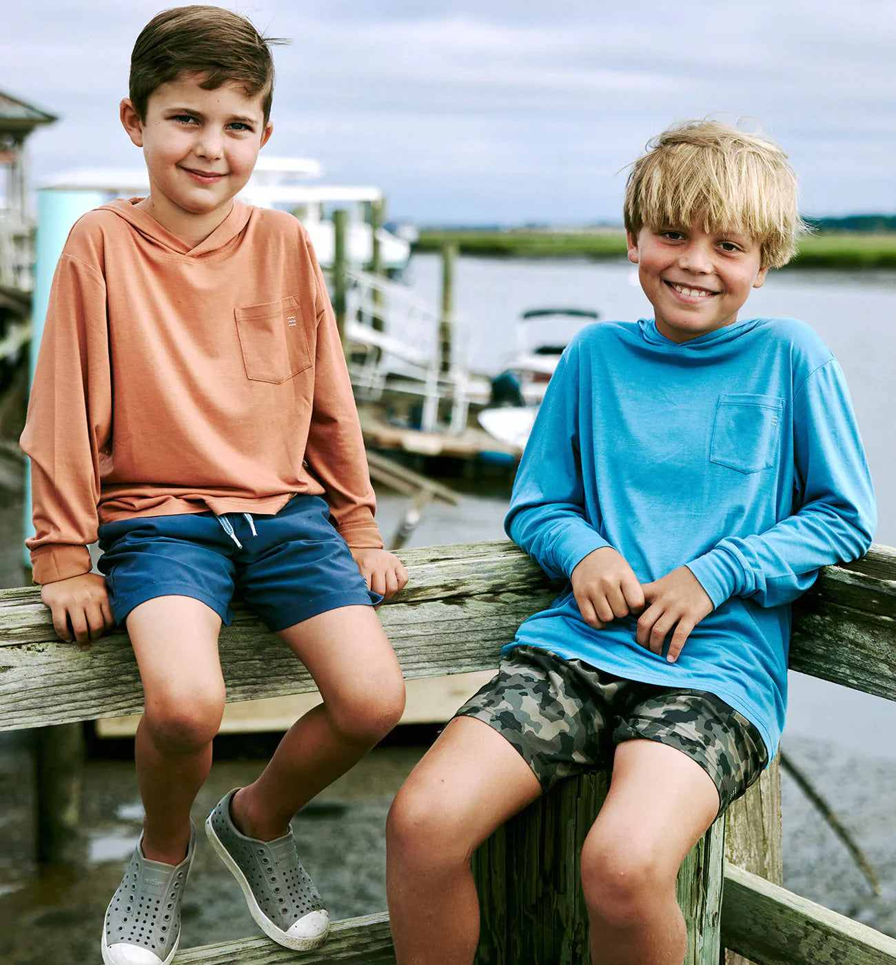 Free Fly Boys' Breeze Short - Marshland Camo