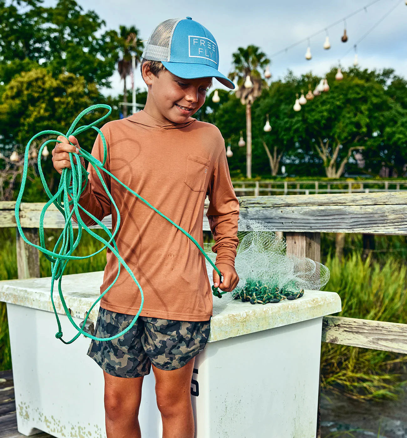 Free Fly Boys' Breeze Short - Marshland Camo