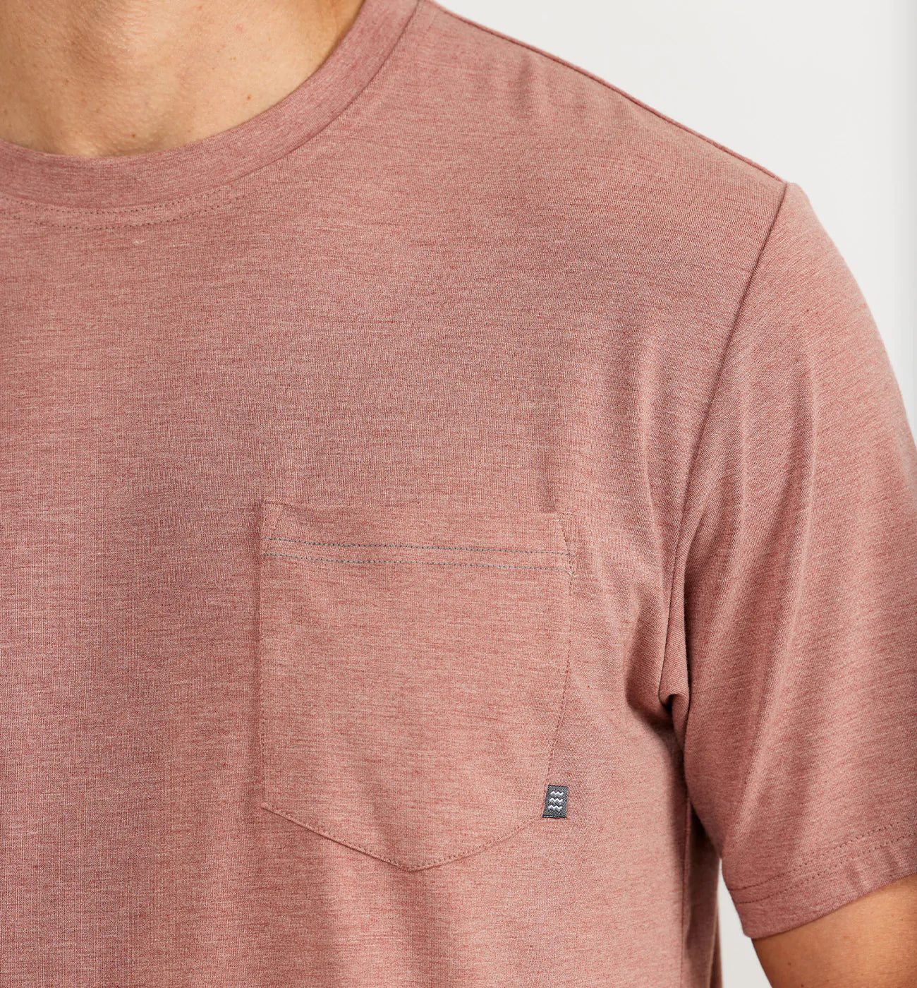 Free Fly Men's Bamboo Flex Pocket Tee - Heather Brick