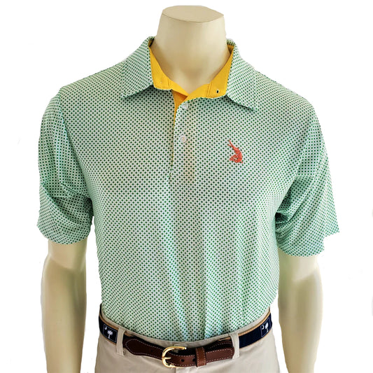Low Country Livin' Performance Polo - Masters/Green-Yellow Lattice