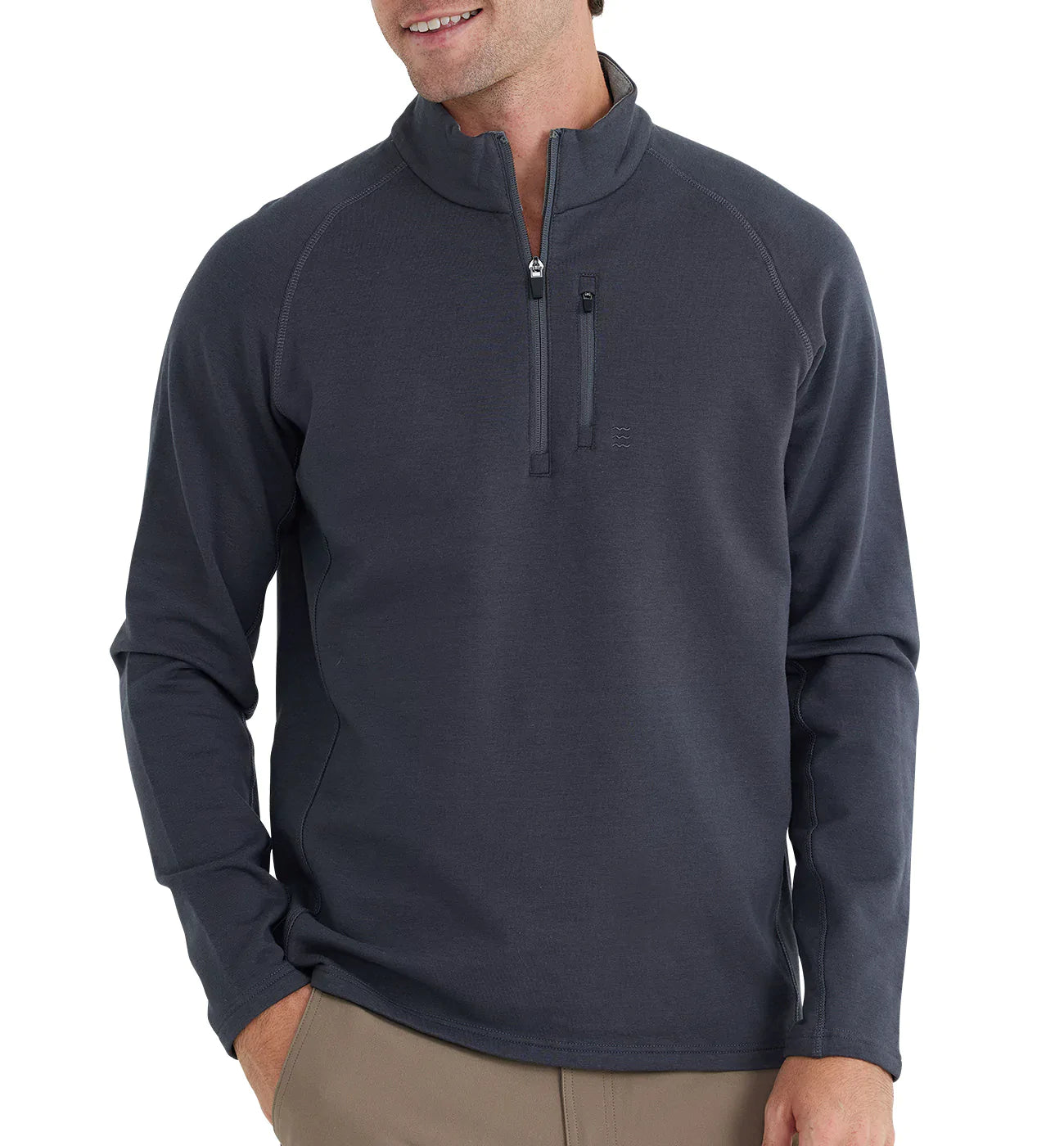 Free Fly Men's Bamboo Heritage Fleece Quarter Zip - Graphite
