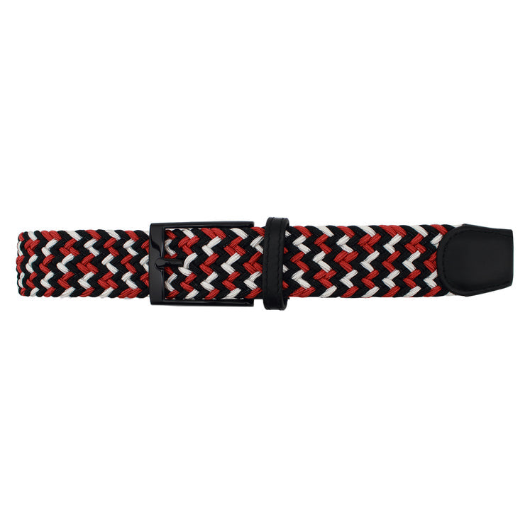 Dibi Elastic Braided Belt - Red Black White