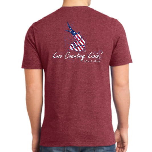 Low Country Livin' USA Old Glory Tee - Red