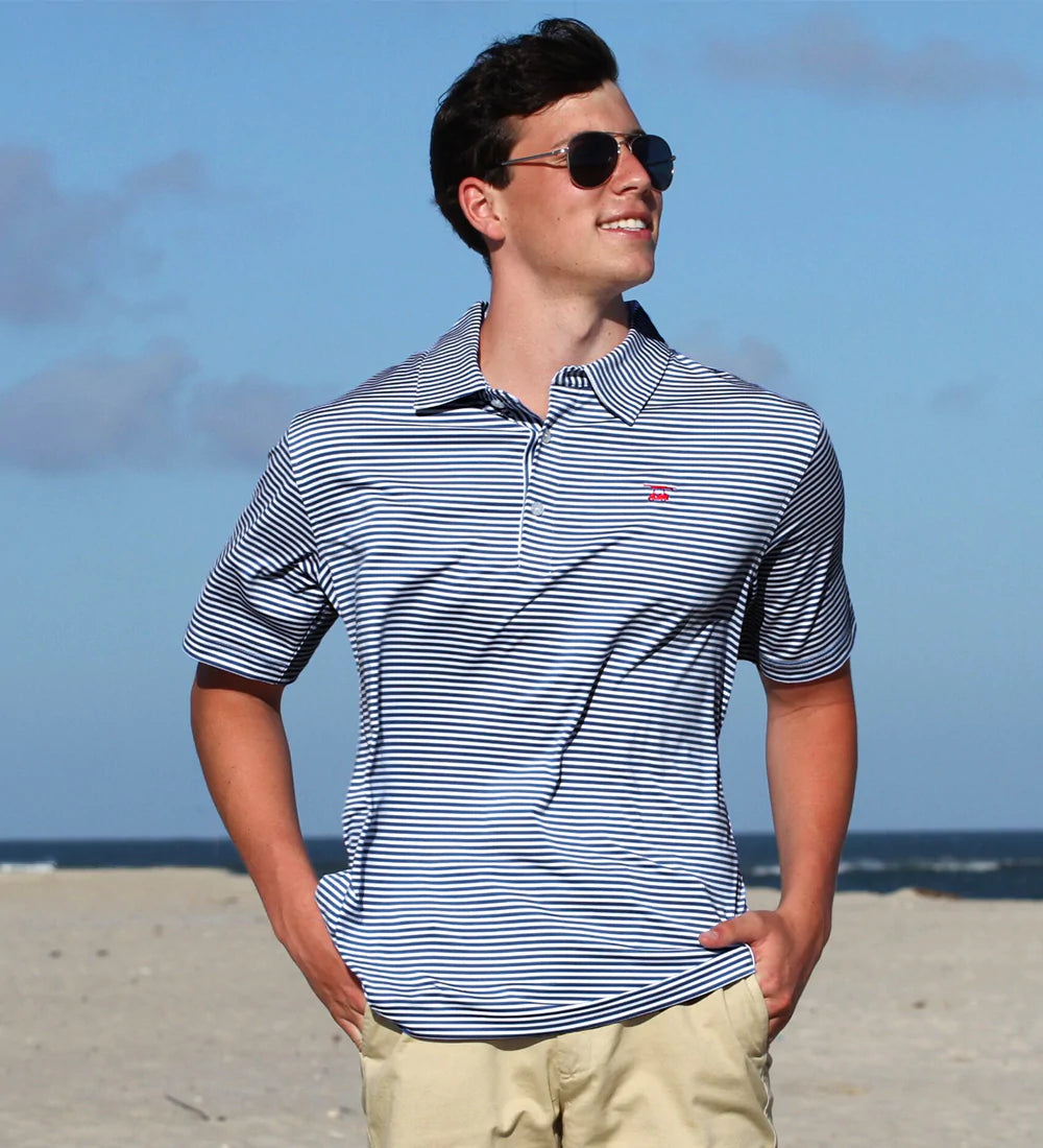 Bald Head Blues Albatross Polo - Medieval/White