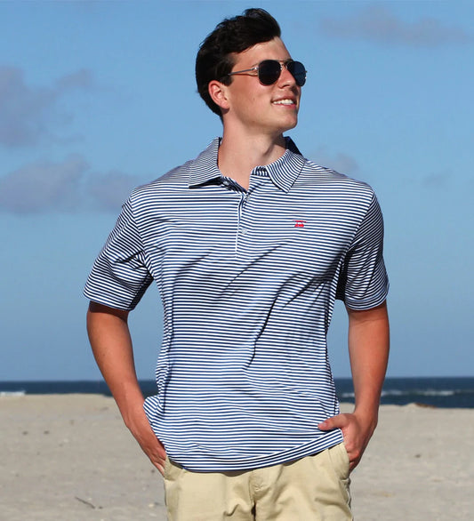 Bald Head Blues Albatross Polo - Medieval/White
