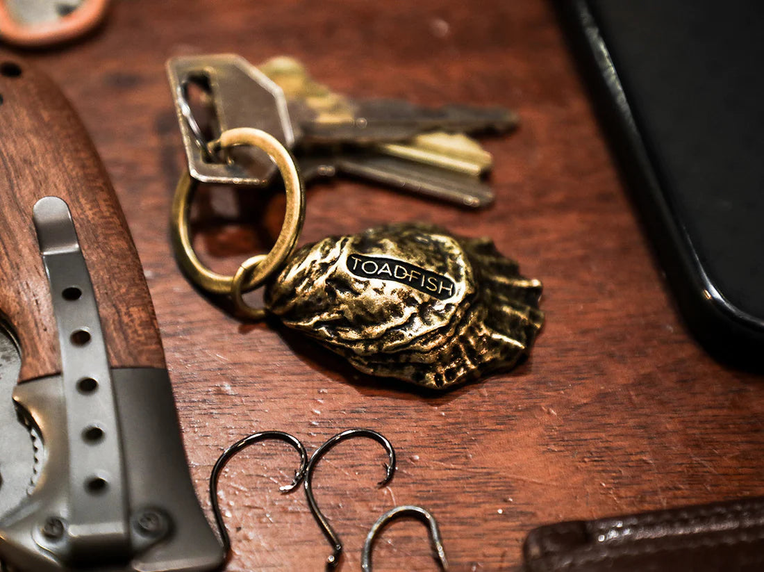 Toadfish Oyster Shell Conservation Keychain