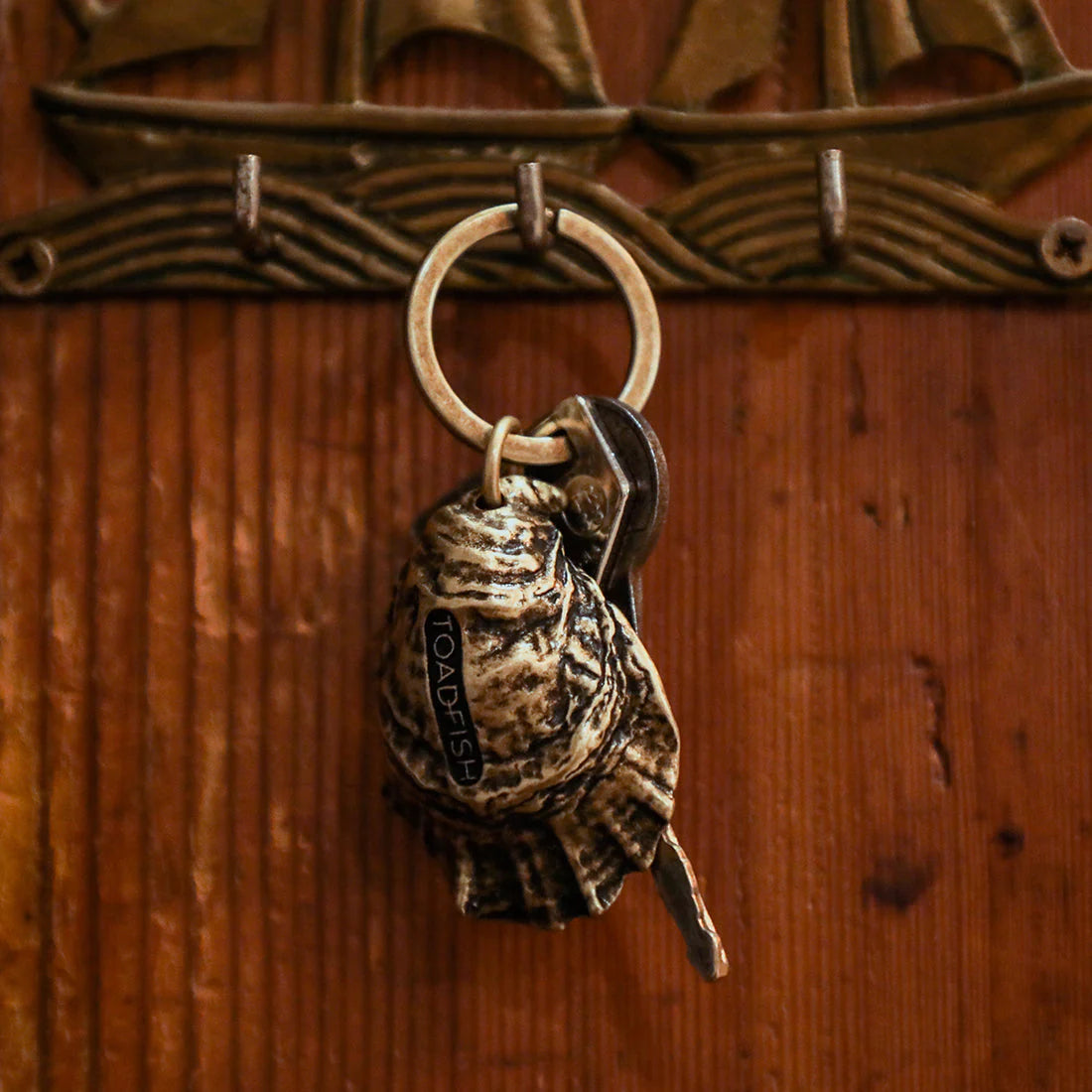 Toadfish Oyster Shell Conservation Keychain