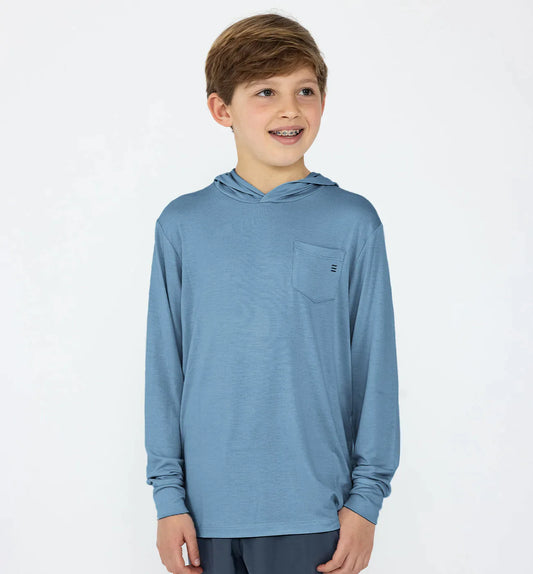 Free Fly Youth Bamboo Shade Hoodie - Stormy Sea