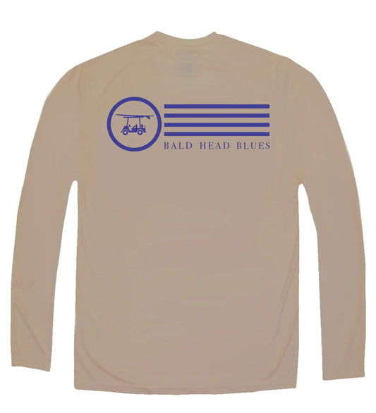 Bald Head Blues Circle Logo Performance LS Tee - Tan