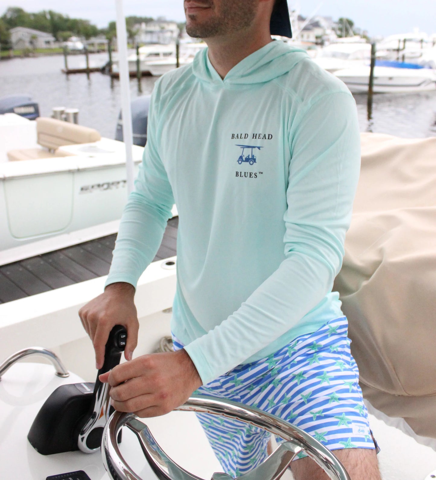 Bald Head Blues Performance Long Sleeve Wave Hoodie - Seagrass