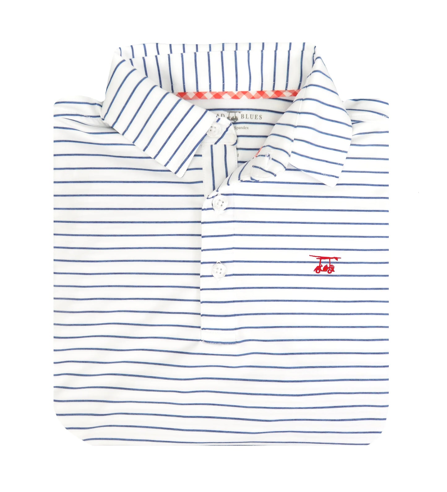 Bald Head Blues Albatross Polo - White w/ Heather Regatta Pinstripes - Blue