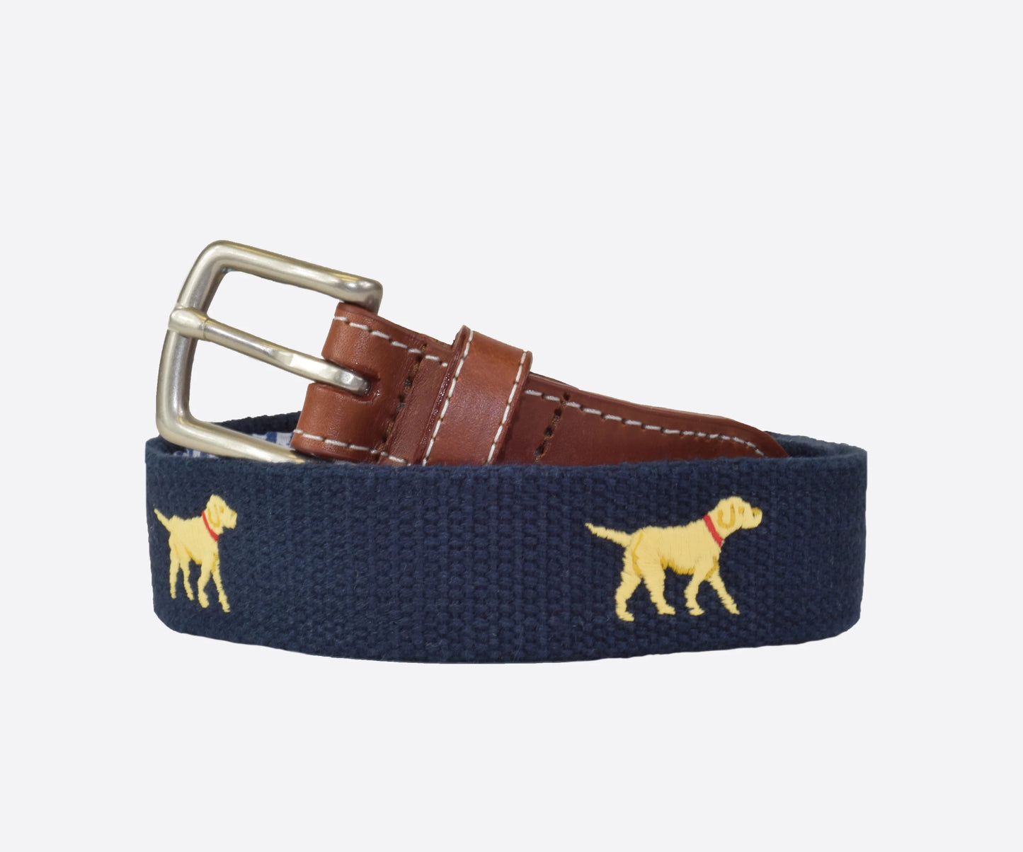 JT Spencer Youth Yellow Labrador Embroidered Belt - Patriot Navy