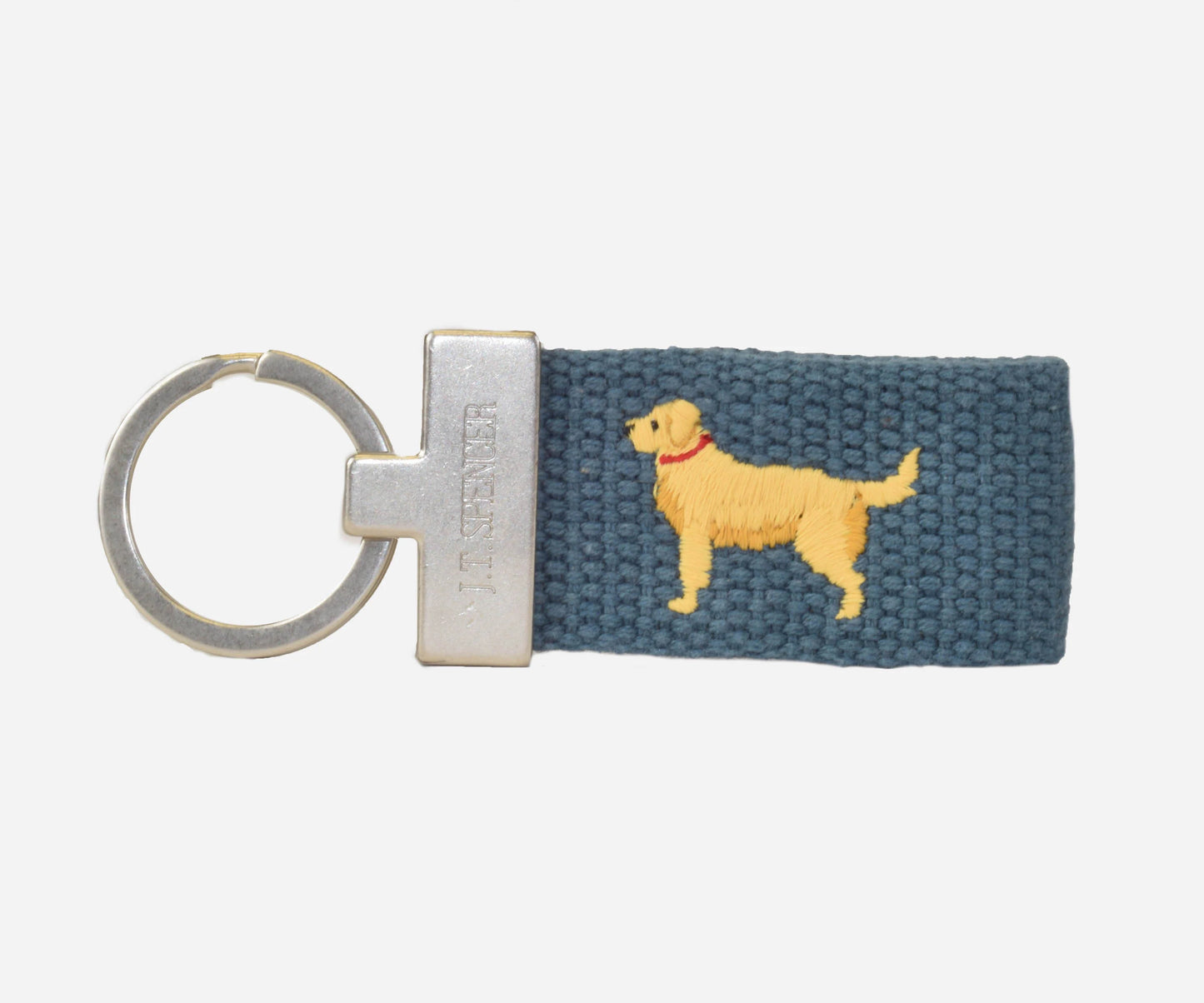JT Spencer GOLDEN RETRIEVER KEY FOB (SLATE)