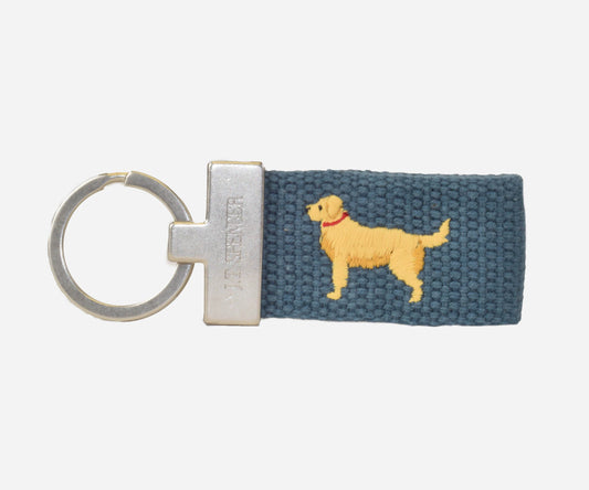 JT Spencer GOLDEN RETRIEVER KEY FOB (SLATE)