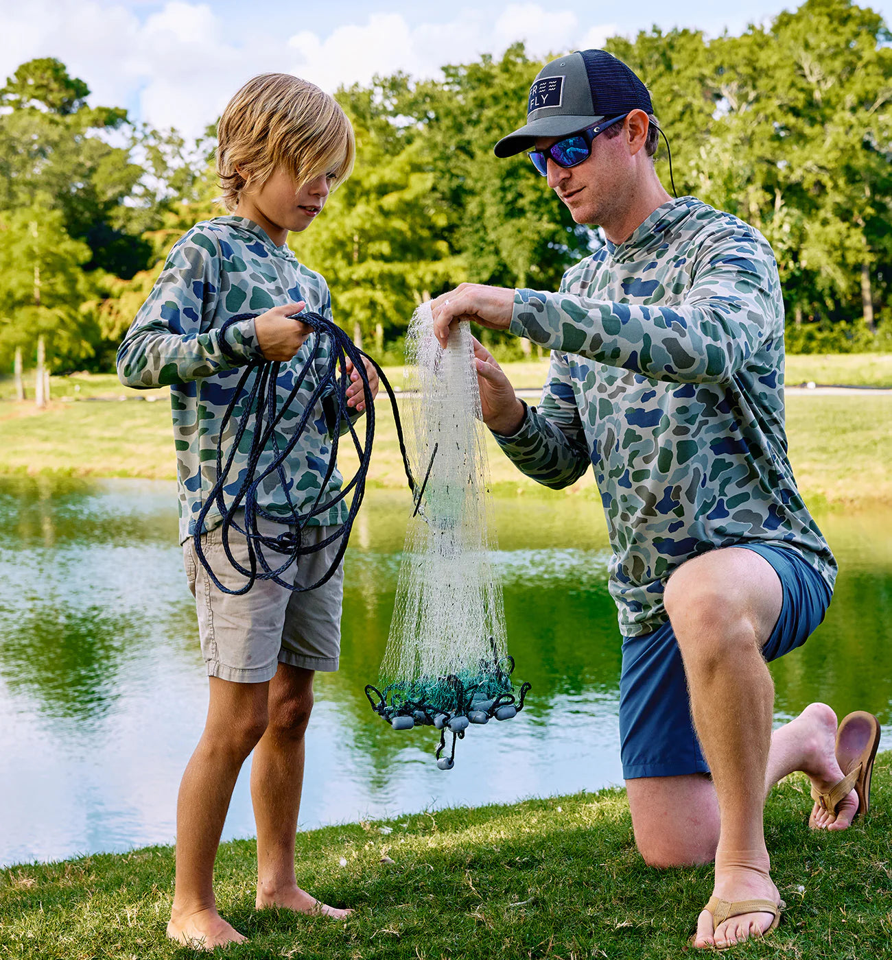 Free Fly Youth Bamboo Crossover Hoodie - Camo