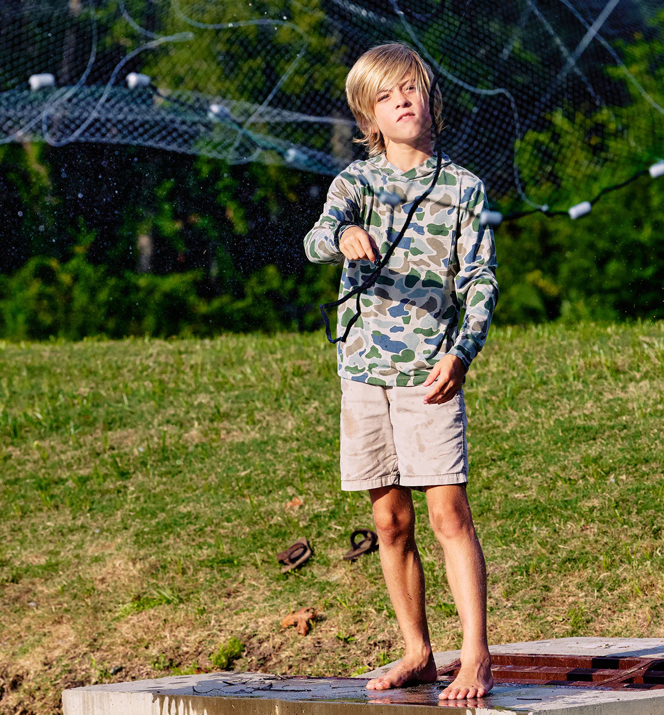 Free Fly Youth Bamboo Crossover Hoodie - Camo