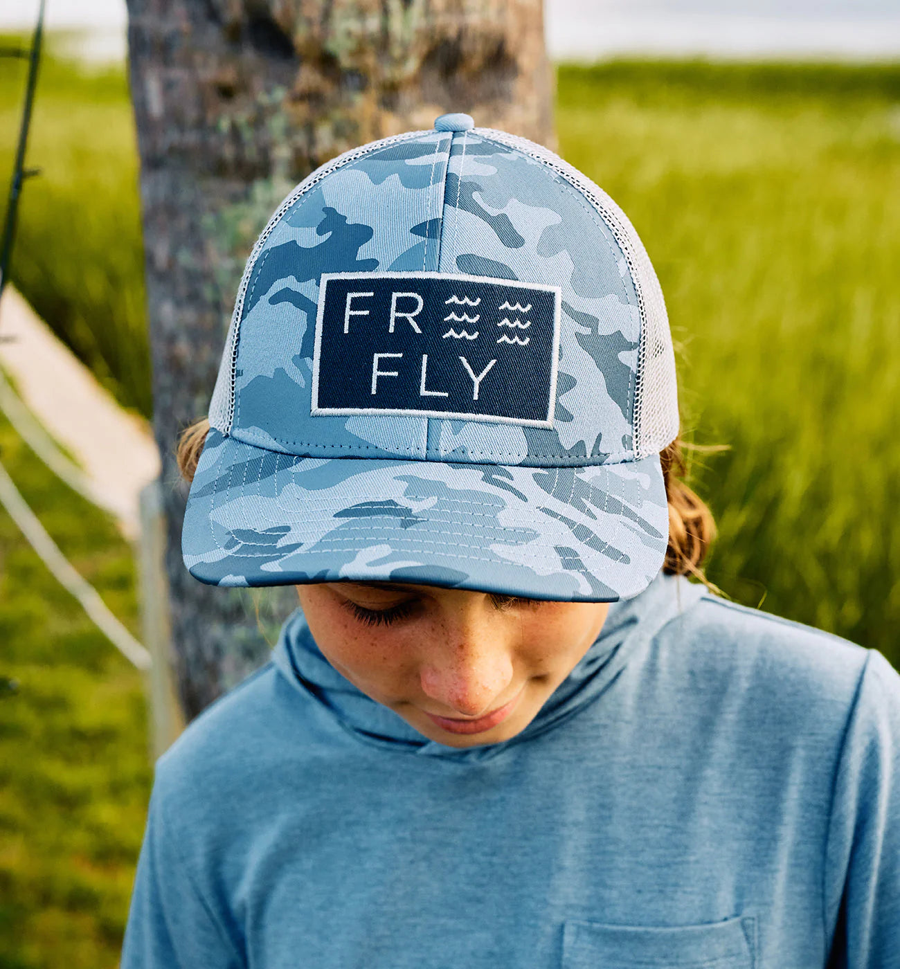Free Fly Youth Camo Trucker - Water Camo