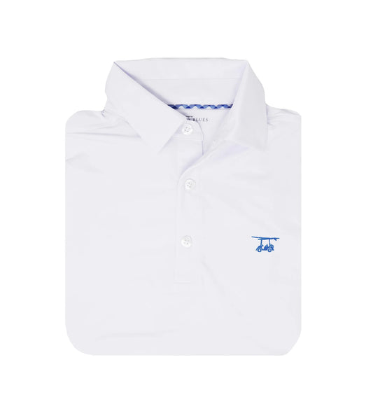 Bald Head Blues Albatross Youth Polo - Solid White