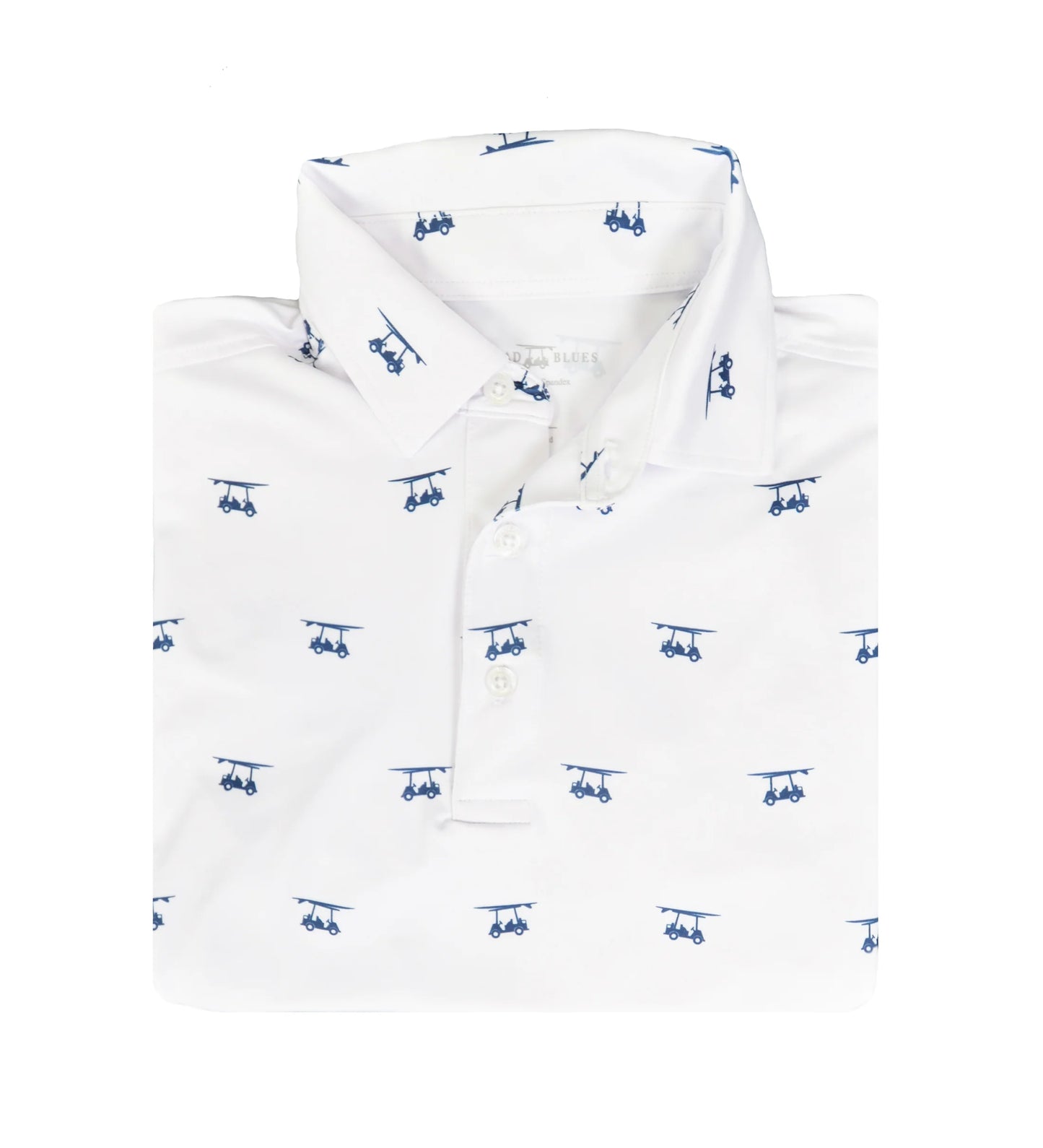 Bald Head Blues Albatross Youth Polo - White w/ Golf Carts